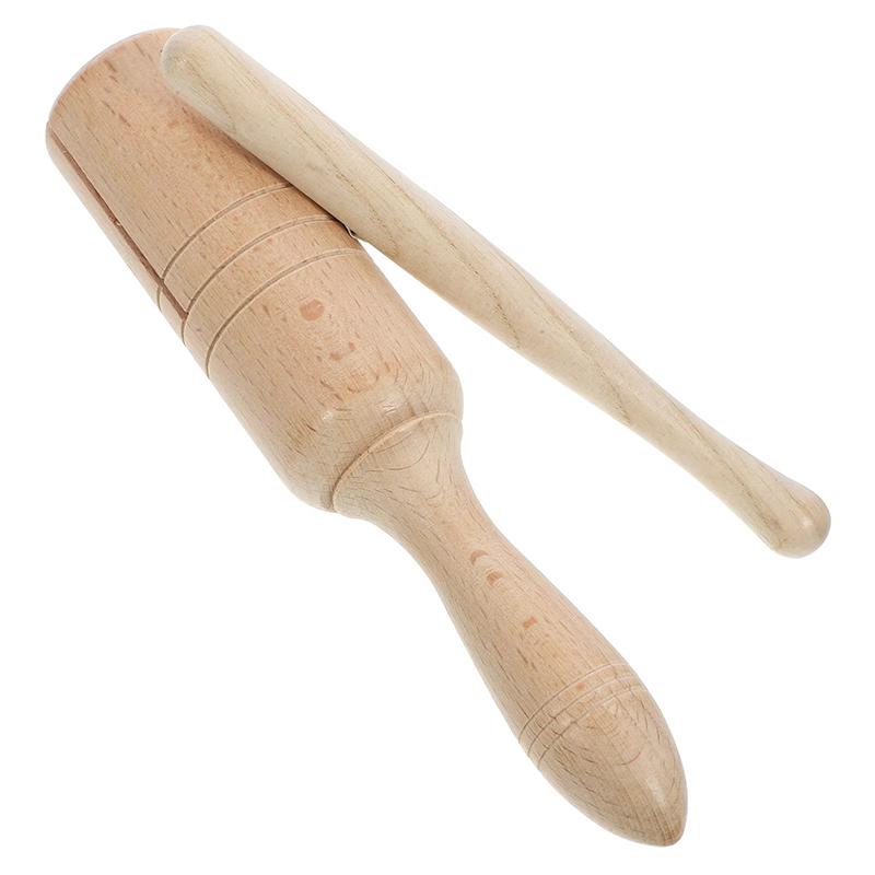 1pc Wooden Percussion Instrument Single Sound Tube / Twin Tone Block for Beginners Festival Entertainment Performance Props TMZ
