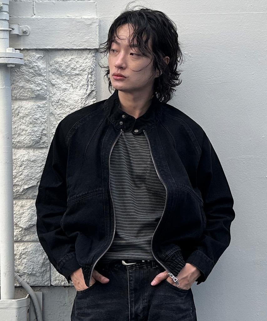 Kiimuir Harrington Denim Blouson Jacket_Black