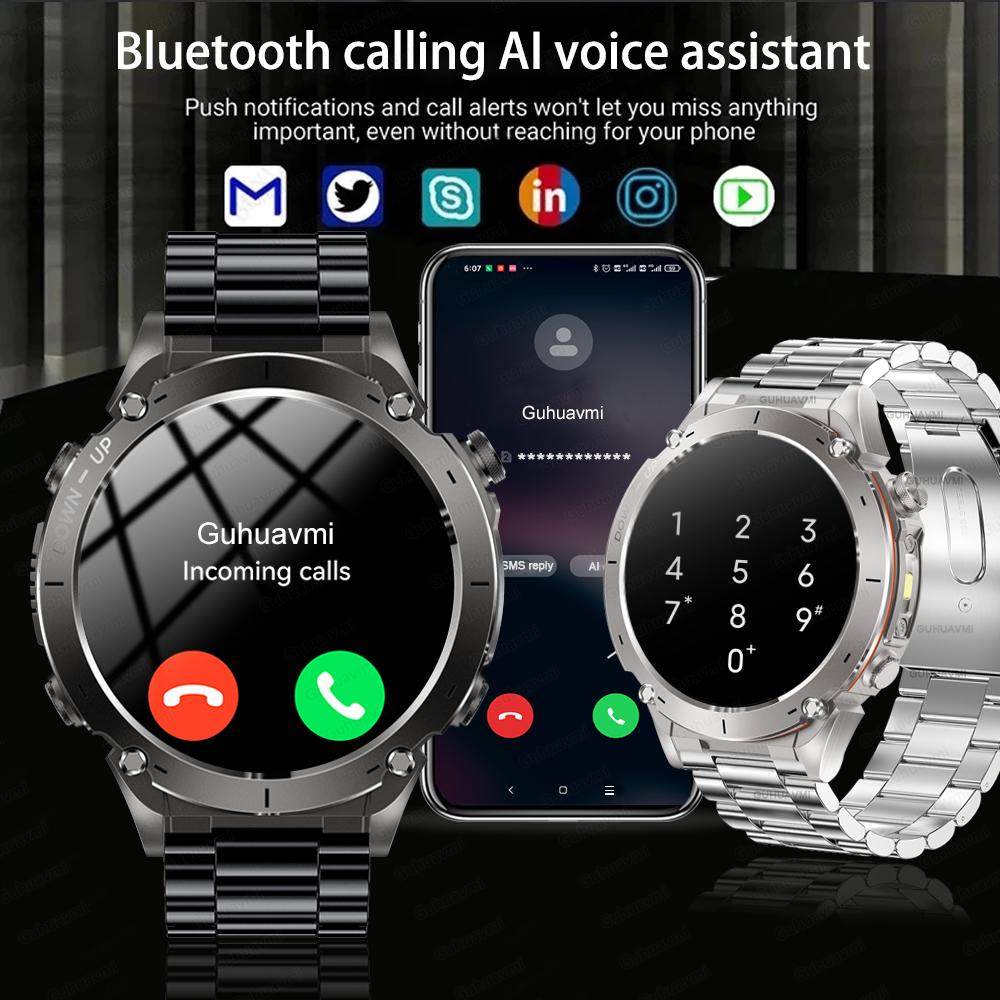 New Military GPS Smart Watches Men 1.43" AMOLED Screen Built-in GNSS Compass 10ATM Waterproof Sport Outdoor Tracking Smartwatch