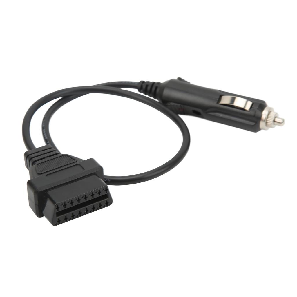 OBD2 Female To Cigarette Lighter Cable Emergency Power Memory Saver Diagnostic Adapter Cable Compatible with 16 Pin Socket