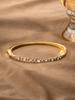 18K Gold Plated Marquise & Round Diamond Open Cuff Bracelet - Elegant Daily Wear