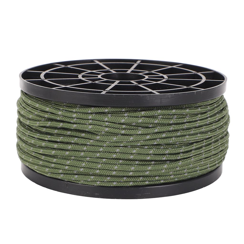 Reflective Paracord Rope 164FT PP 2.5mm Thin Windproof Portable Tent Rope Parachute Cord for Outdoor Camping Hiking OD