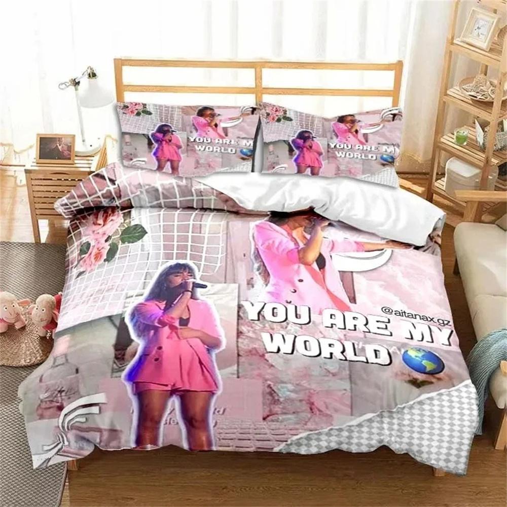3D Print Spanish Singer A-Aitana Bedding Set,Duvet Cover Bed Set Quilt Cover Pillowcase,King Queen Twin Size Boys Girls Adults