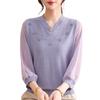 Hodo Chic Cheongsam Collar Seven-Sleeve Knitted Top