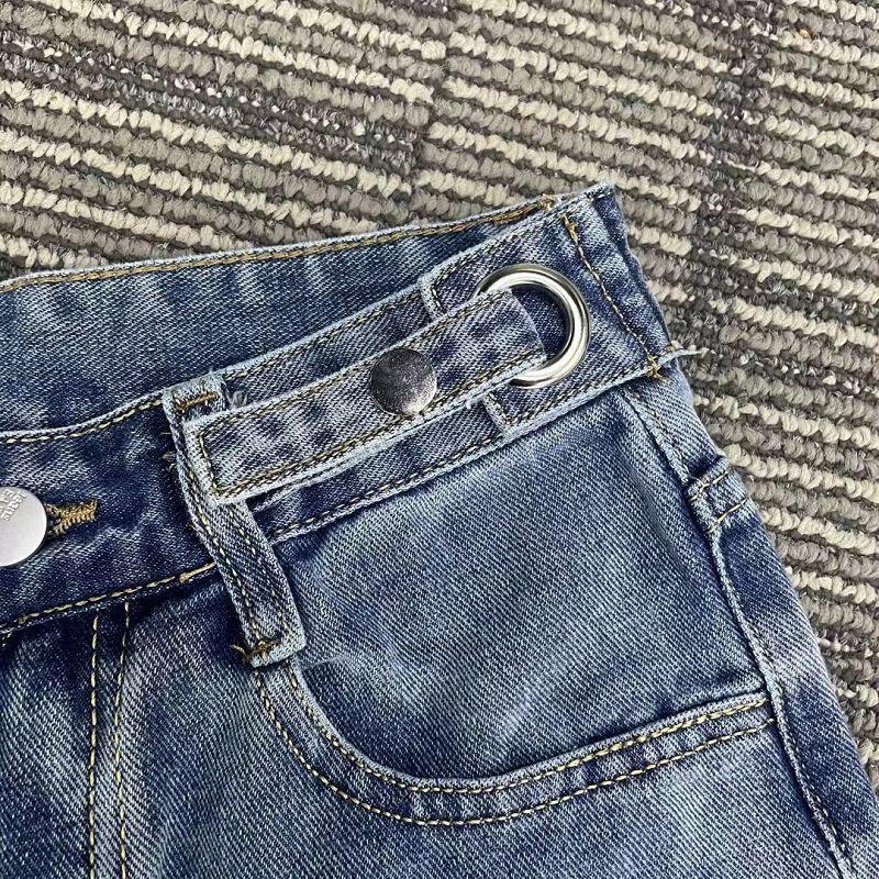 Allmatch Women Wide Blue Light Leg Straight Jeans Slim High Waist Denim Pants Loose Trousers