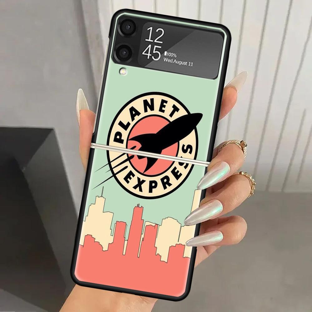 

Жесткий чехол Planet Express из поликарбоната для телефона Futurama для Samsung Galaxy Z Flip 7 6 5 4 3 Черный ZFlip7 ZFlip6 Flip5 Flip4 Flip3 5G Печать Co Samsung Z Flip 6