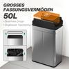 55L Sensor Bin, Large Automatic Touchless Rubbish Bin with Soft-Close Lid, Silver Tone