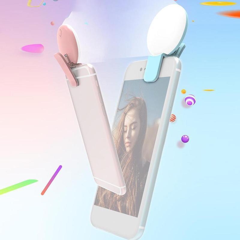 Mini Selfie Fill Light Video Conferencing Fill Light Rechargeable 3Modes Adjustable Brightness Clip On For Mobile Phone Computer