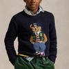 Polo Ralph Lauren Genser Ss24 Bjørn Rund hals Logo Broderi Langermet Strikk Barnegenser Mørkeblå CWPOSWEY6820545-410