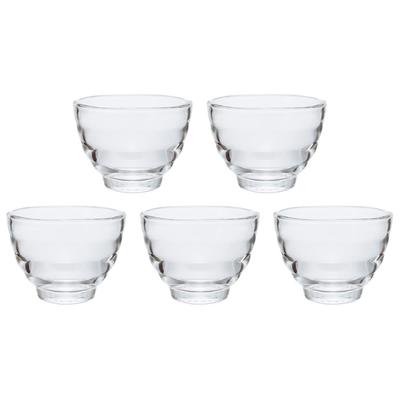 HARIO Glasbecher aus Hitzebeständigem Material (Satz 5), Mikrowellen-/Backofen-/Spülmaschinenfest, 170ml, Japan, HU-3012