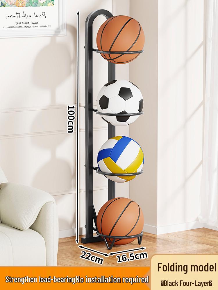 Foldable Multi-layer Sports Ball Storage Rack for Home