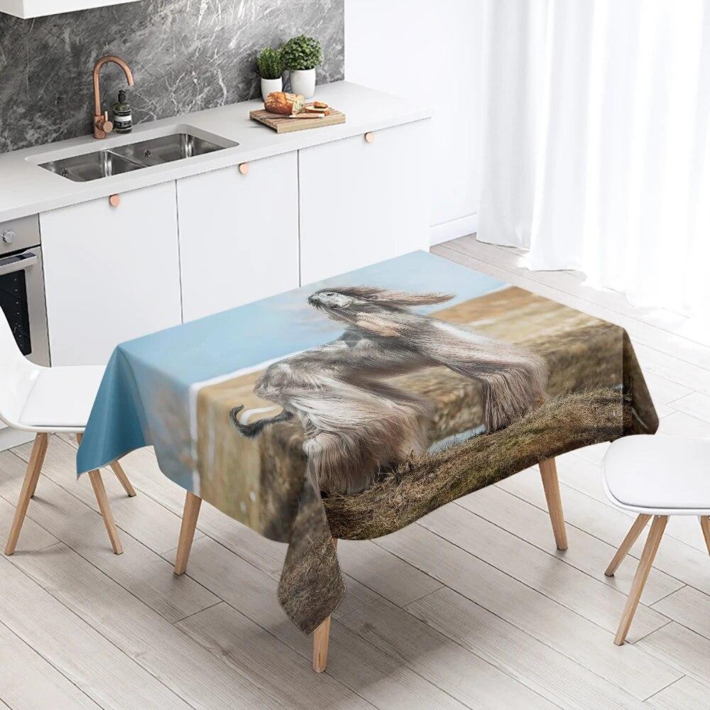 Afghan Hound Tablecloth Cute Animal  Camping  Party Restaurant Table Decoration Waterproof Home Decor