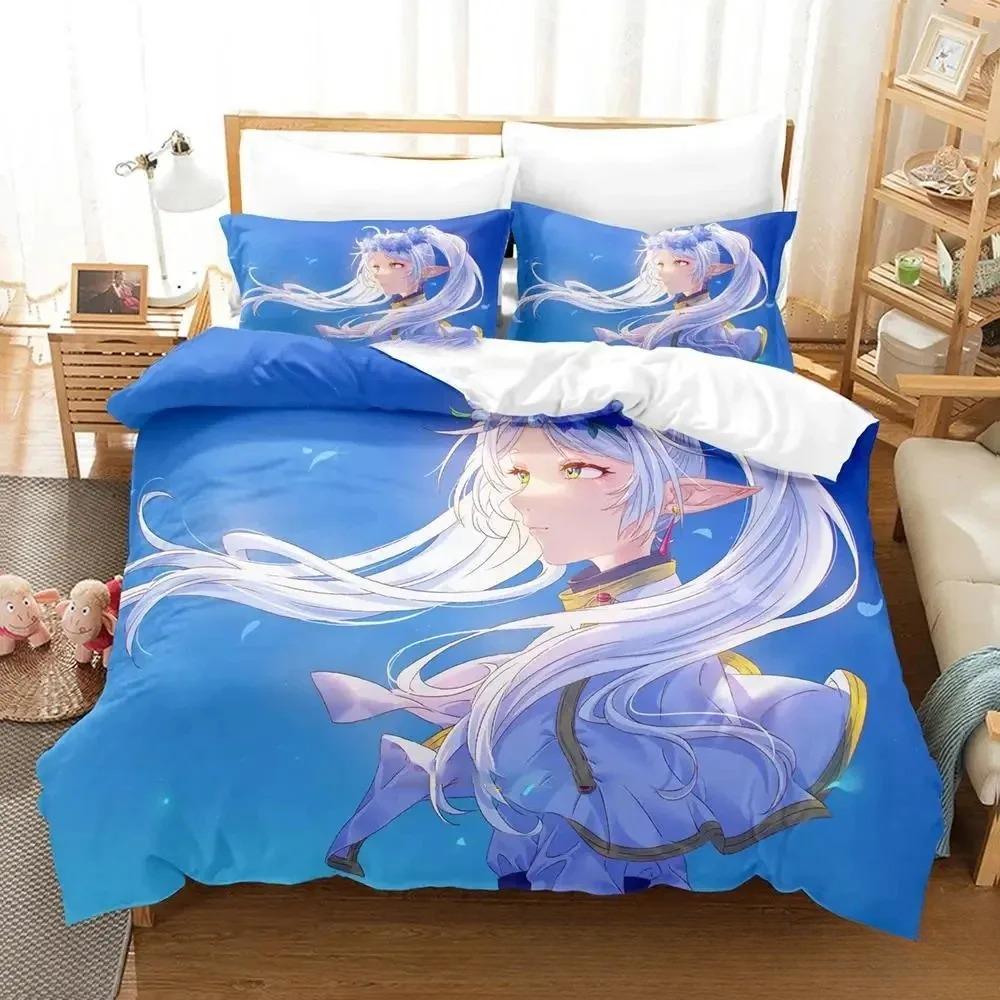 3D Print Anime Frieren Bedding CollectionDuvet Cover Comforter Bed Collection Quilt Cover PillowcaseKing Queen Twin Size Boys Girls Adultse