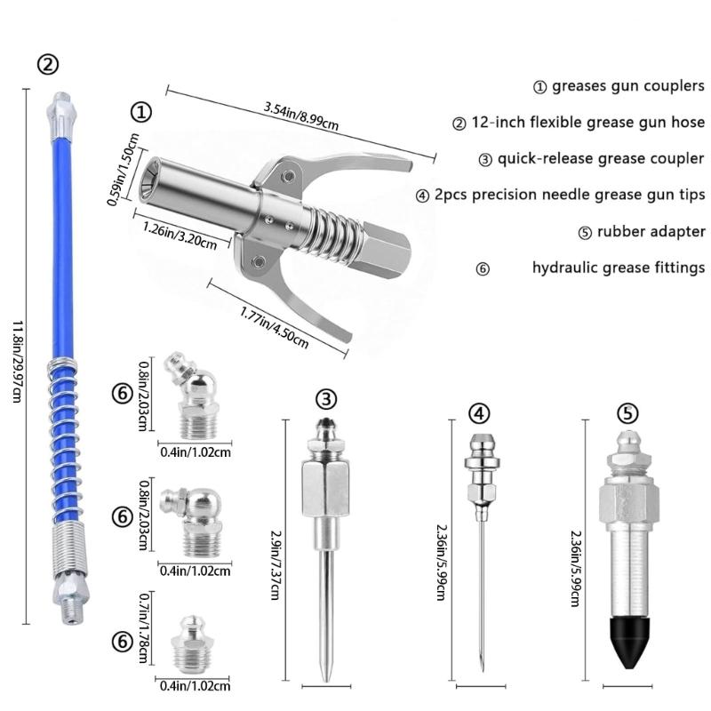 Metal Grease Nozzle Adapter Fast Release Mechanism Ergonomic Handle For Efficient Lubrication In Industrial Applications