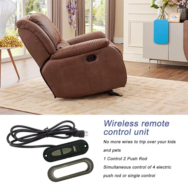 Interruptores de Poltrona Reclinável Elétrica com Porta de Carregamento USB Sofá Reclinável Elétrico Interruptores de Controle Manual de 2 Botões e 5 Pinos Fácil de Usar