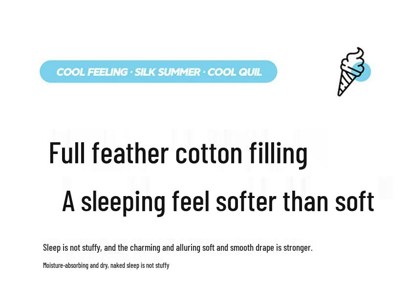 Cooling Ice Silk Summer Quilt - Lightweight, Washable, Solid Color for Single/Double Beds