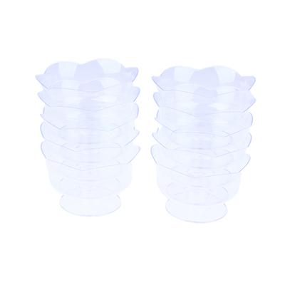 10 Adet Yaratıcı Şeffaf Lotus Şeklinde Tatlı Kapları Mus Plastik Kap