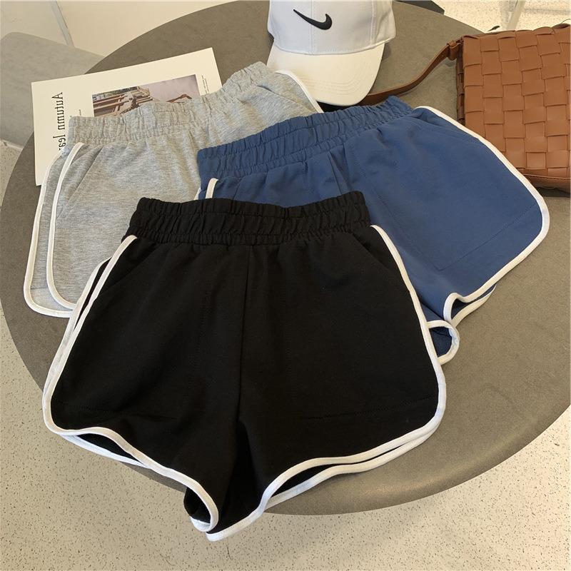 Classic Side Striped Sports Shorts for Women A-line White Edge Slim Loose Running Home Casual All-match Hot Pants Summer