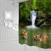 Natural Scenery Shower Curtains Green Tree Floral Plant Landscape Pattern Spring Summer Bathroom Decor Polyester Cloth Curtain