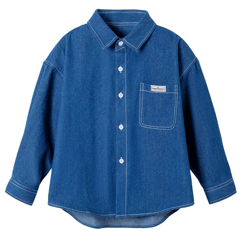Romon Kids  Versatile Denim Long-Sleeve Shirt 130
