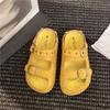 2025 summer new casual outer wear belt buckle cool slippers thick bottom fashion beach one word slippers women