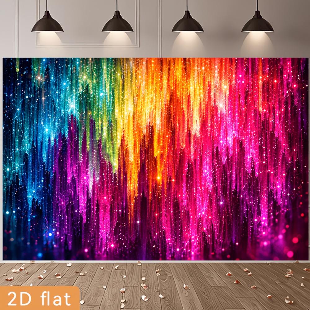 2D plane colorful party banner background with gradient glittering sequins themeDJH