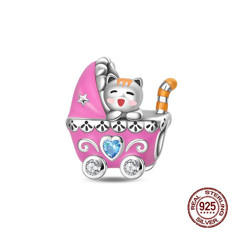 Charms Copper Moon Luminous Magical Cat Charms Beads Fit Original Bracelets Fashion Diy Jewelry Birthday Gifts