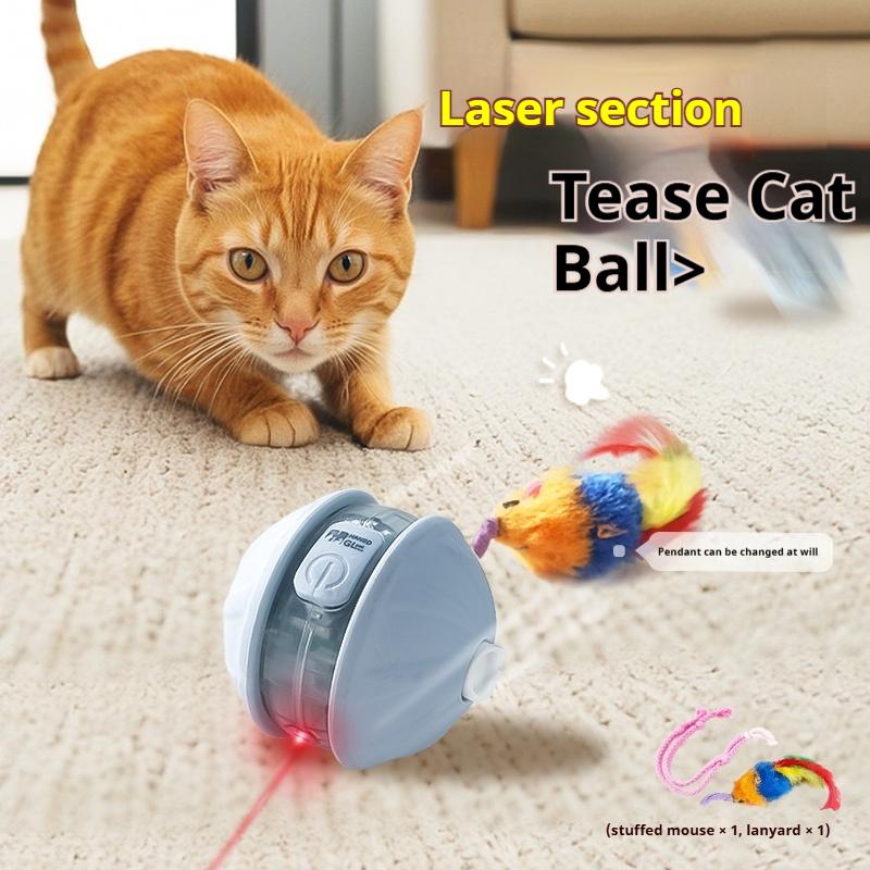 Upgraded Cat Interactive Ball Toys Infrared Automatic Rolling Ball Tail Rechargeable Smart Pet Toy Cat Training Imitate Mouse