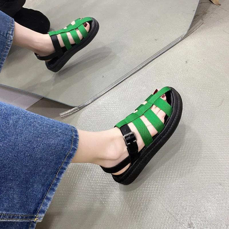 2024 Women's Sports SandalsBeach Sandals Women's Sandalen Summer Flip Flops Gladiator Flat Sandals Female Floral Boho Leisure