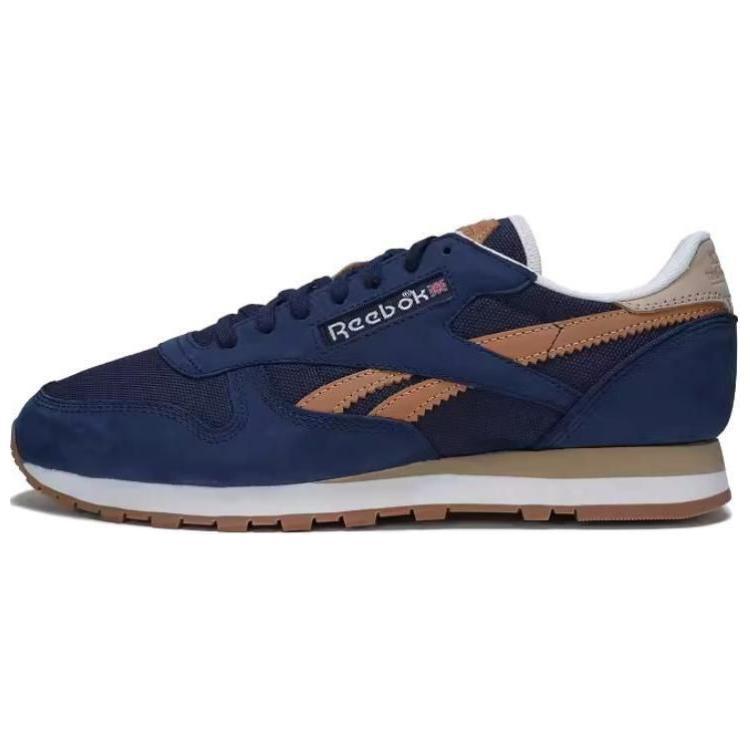 Reebok Classic Leather Comfortable Simple Shock Absorption Durable Low-Top Running Shoes Unisex Sneaker Blue Brown 100200864