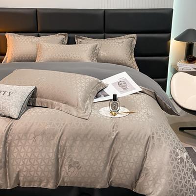 Nowy wysokiej jakości haftowany Tencel oddychający i zmywalny satynowy żakardowy pokrowiec na kołdrę 4-częściowy zestaw do łóżka podwójnego uniwersalny do