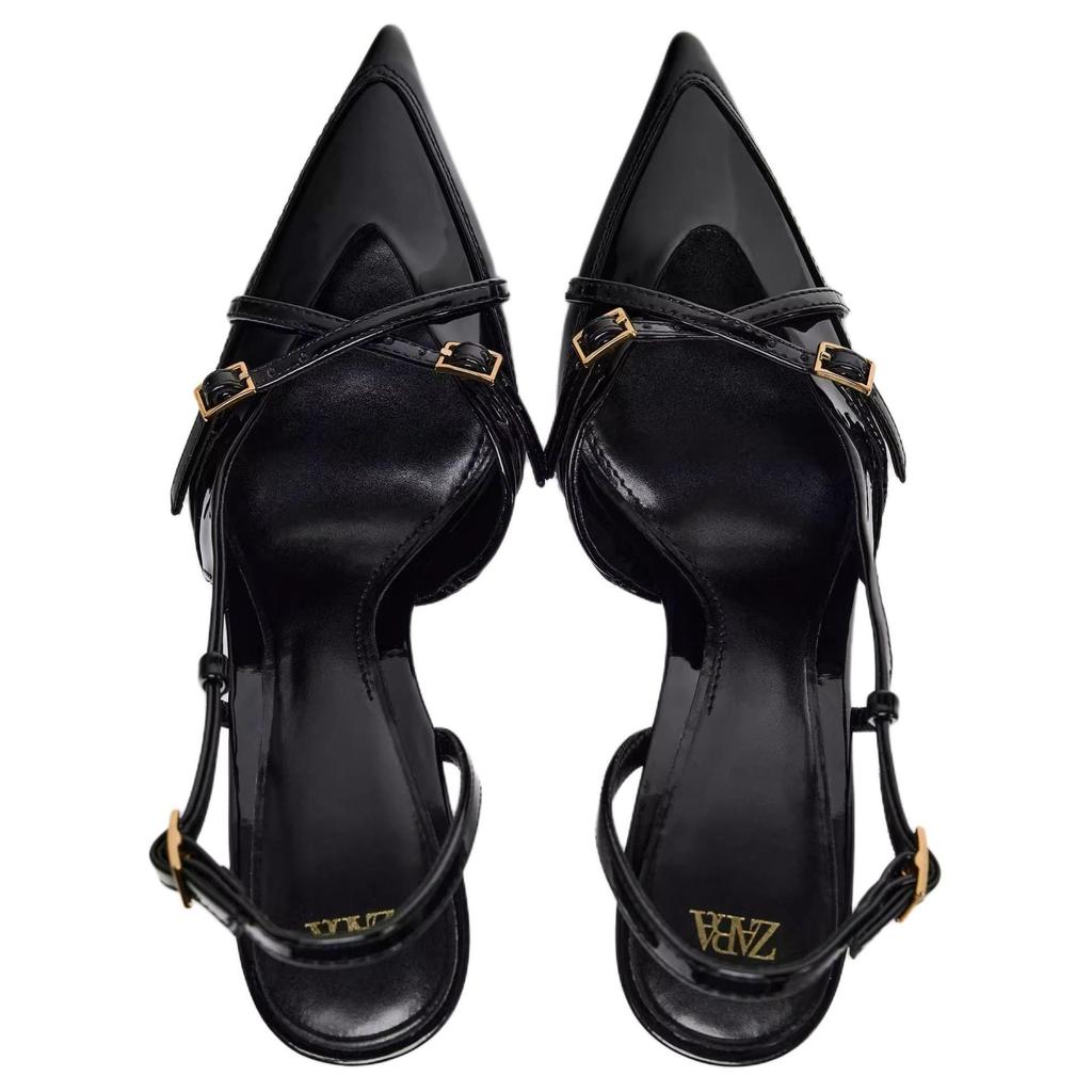Zara Pu Lightweight Elegant Stiletto High Heels 8Cm Women High Heels Black 13200510-38