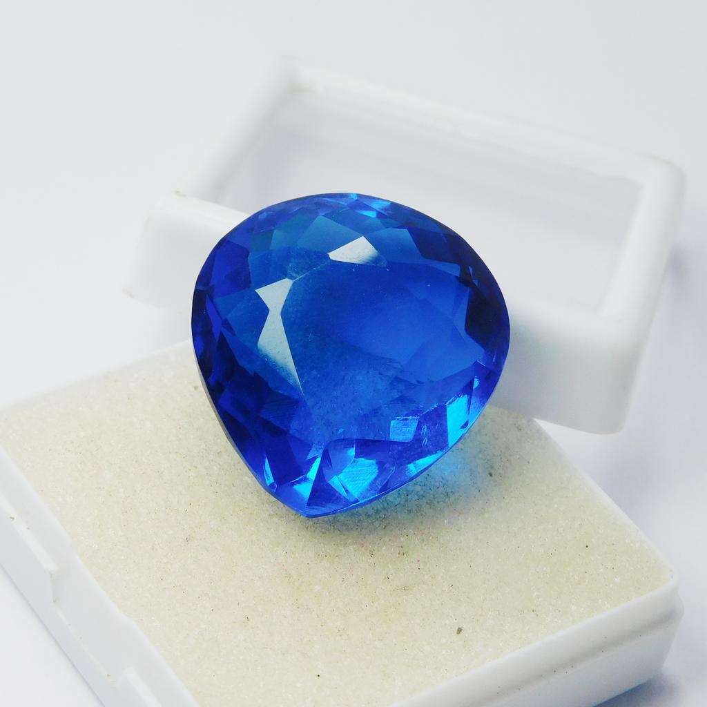 Blue Tanzanite Pear Cut Lab Created 54.10 Ct CERTIFIED Huge Size Gemstone m-1070-k