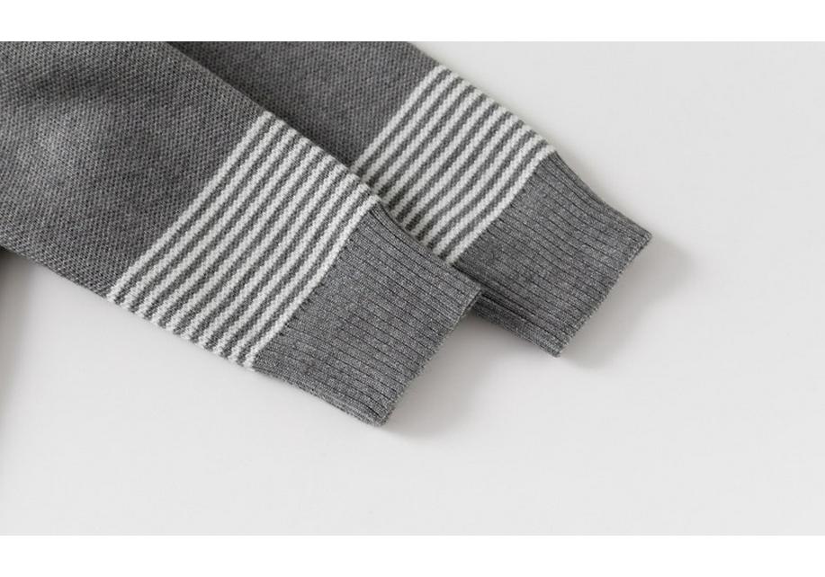 Sesame Base Boys' Fine Stripe Knit Zip-Up Cardigan Sweater for Small & Medium Children