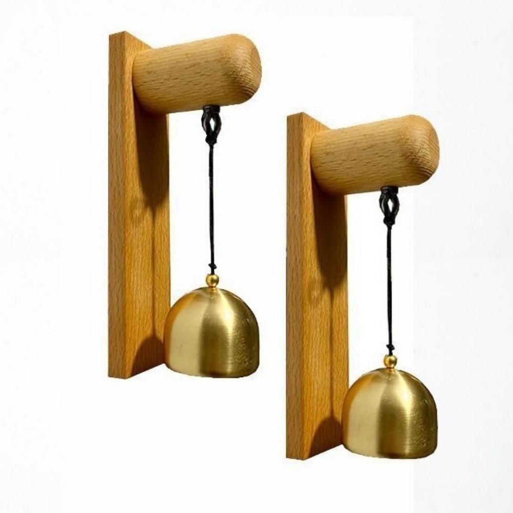 Creative Japanese Style Wooden Door Bell Rustic Handmade Wind Chime Bells clang Hanging Decorative Bell Outdoor Residential