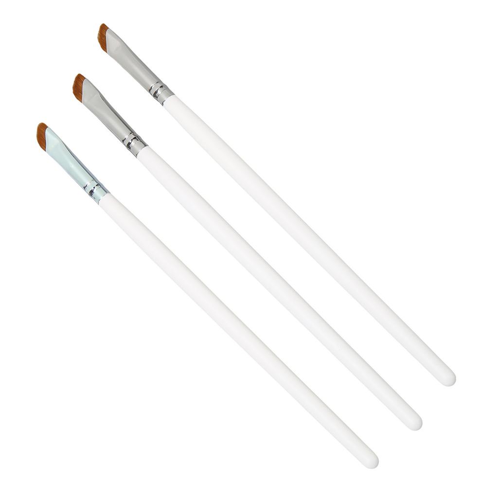 3pcs Angled Eyeliner Brush Ultra Thin Slanted Comfortable Grip Eyeliner Make Up Brush White