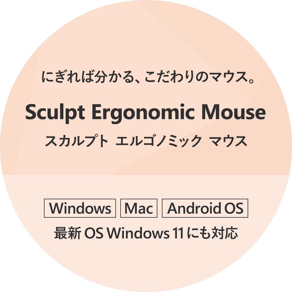 Microsoft Sculpt Ergonomic Mouse Wireless Comfortable Operation Scroll Right Hand BlueTrack USB Connection Compatible with Windows Mac Android