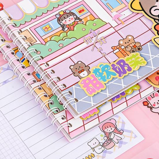 Carnet Mignon Spirale Couverture Dessin Animé Portable Cahier à Spirale Cahier d'École Pratique Cadeaux Créatifs pour Étudiants