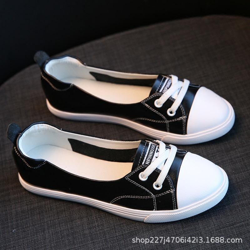 Cowhide new leather little white shoes women shallow mouth spring and summer new flat bottom leisure travel driving pregnant women and students