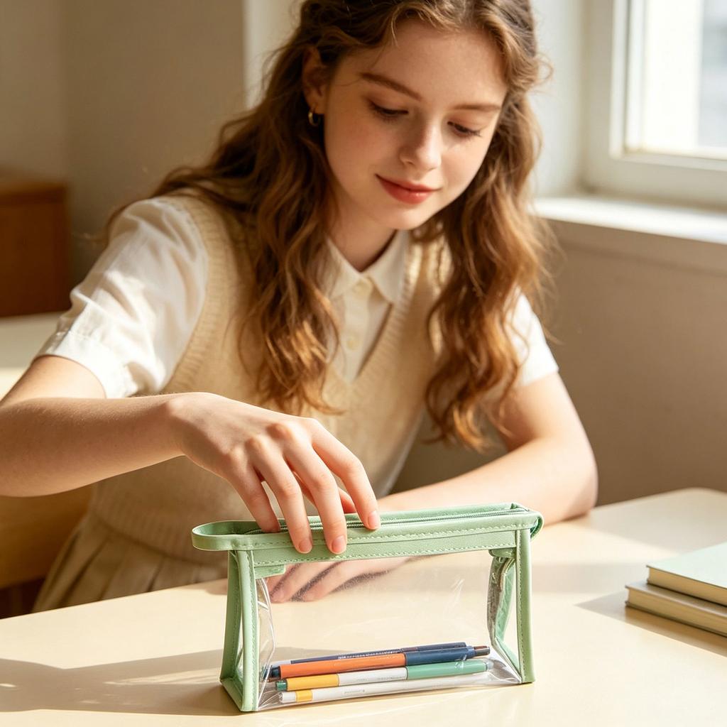 Clear Pencil Case Transparent Pen Pencil Pouch for School Supplies