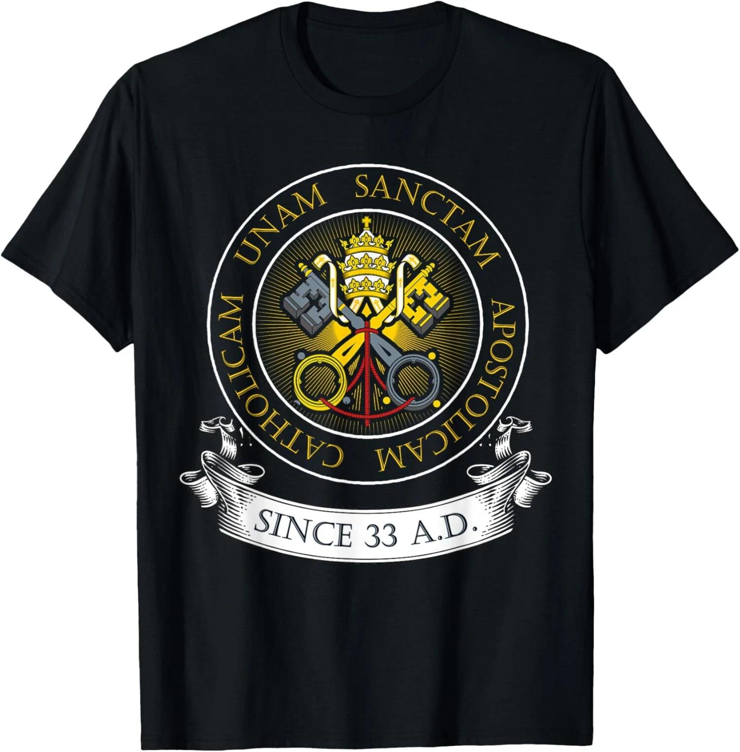One Holy Catholic & Apostolic Church Catholic Latin T-Shirt XXL