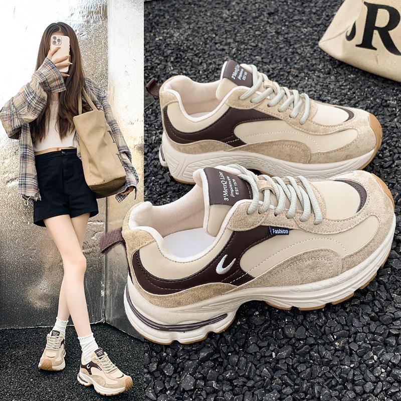 Retro German training shoes women's autumn 2025 new small inner height increase breathable lightweight casual sports shoes