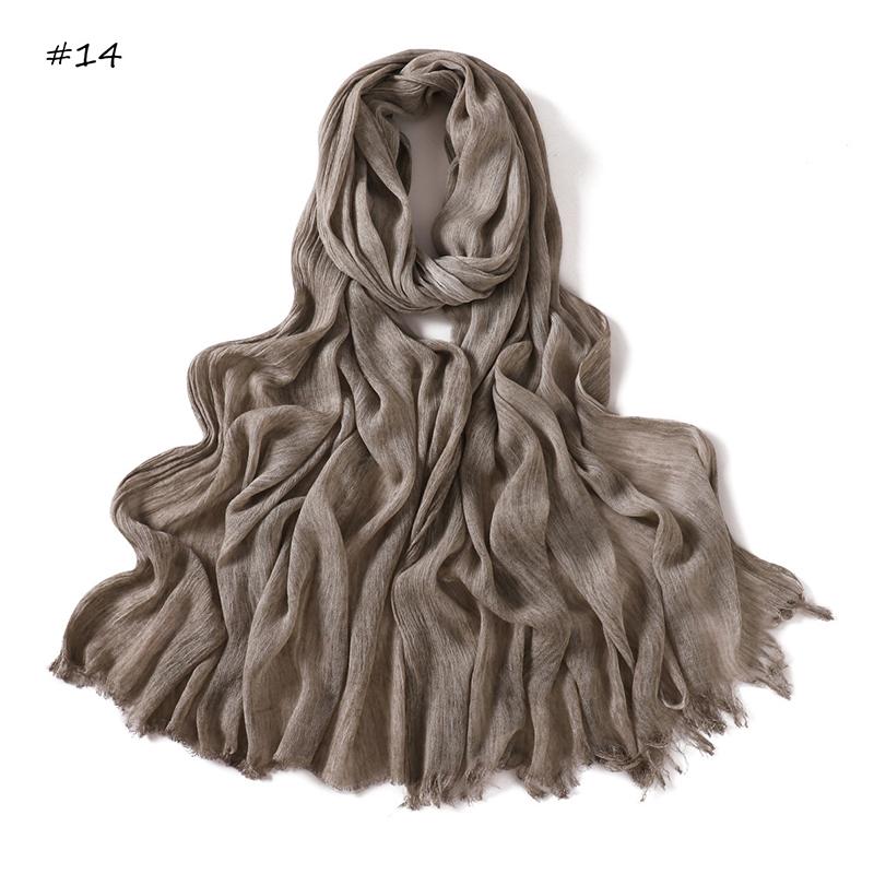 180*65cm Batikové mačkané viskózové hidžáby pro ženy Muslimský šátek Šály Jednobarevné Dámské Prodyšná čelenka Turban Femme Ramanda