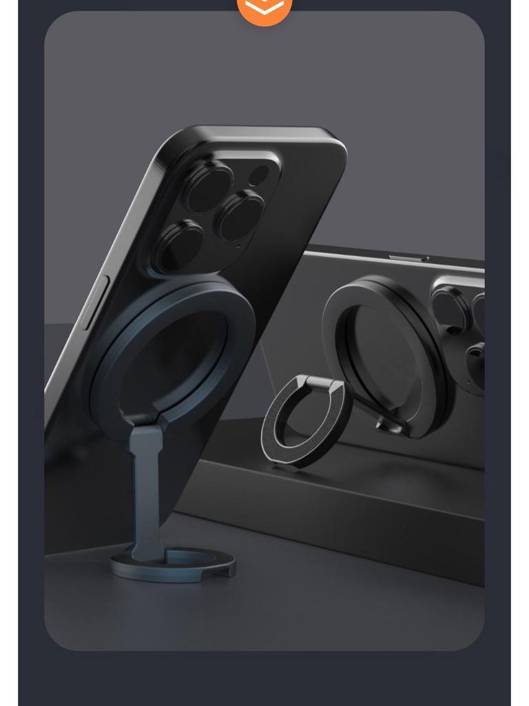 Duální magnetický držák na telefon: Stolní a do auta, Skládací kovový design pro živé vysílání, Samospoušť a 360° rotace.