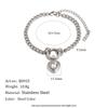 18K Gold Plated Stainless Steel Heart Zircon Bracelet Necklace for Women