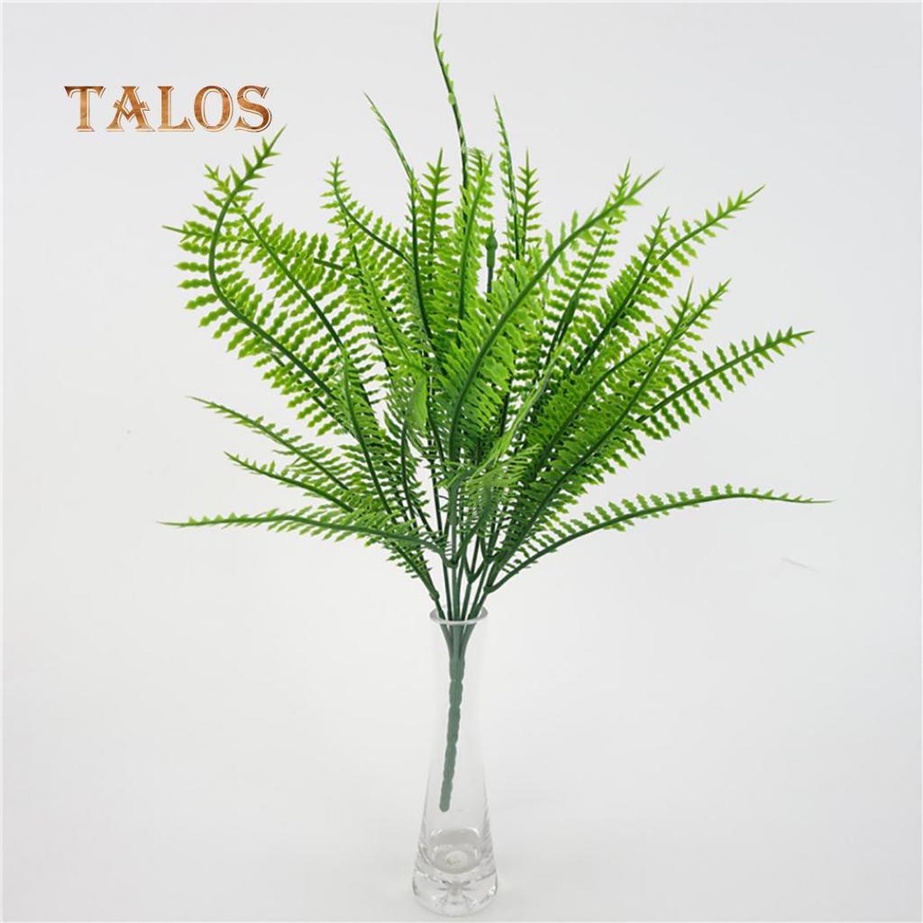1 Bouquet Artificial Persian Leaf Plastic Green Plant Home Office Shop Decor Homedecor