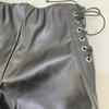 2023 Autumn/Winter Women's High-Waisted Black Faux Leather Shorts - Elastic, Casual, Tight Fit