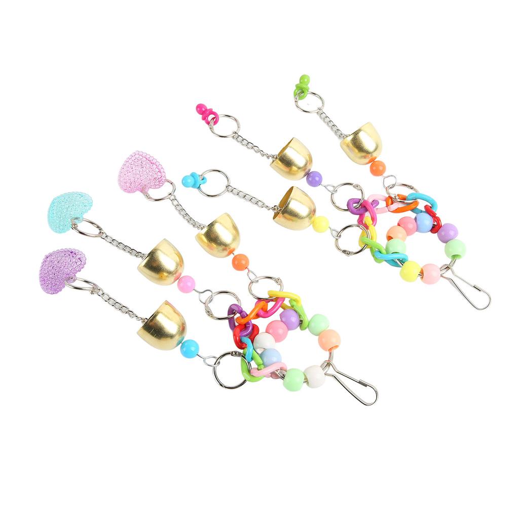 Vogelglocken Spielzeug Liebe Lustig Bissfestigkeit Liebesherz und Schnuller Hängendes Papagei Glockenspiel für