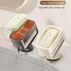 Self-Draining Portable Soap Dish Portable Bathroom Soap Container Suction Cup Soap Holder  Sink