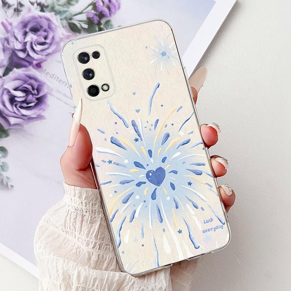 For Realme 7 Pro Case RMX2170 Colorful Flowers Painted Cover Soft Silicone Phone Case For Realme 7 5G RMX2111 Realme7 Pro Fundas